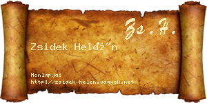 Zsidek Helén névjegykártya