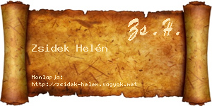Zsidek Helén névjegykártya
